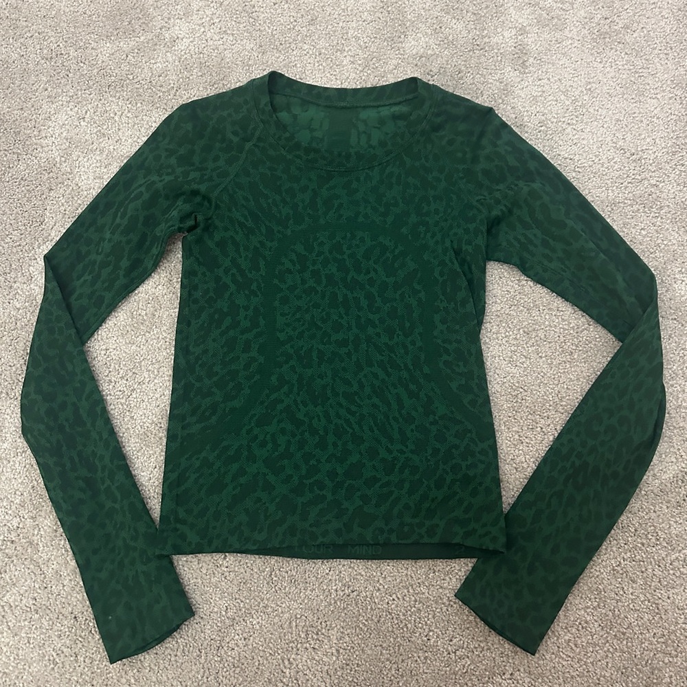 Lululemon Green Leopard Swiftly Tech Race Length